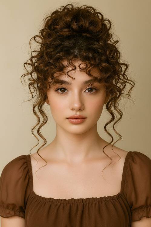 Bohemian Curly Half-updo